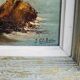 Table oil on canvas framed landscape sea