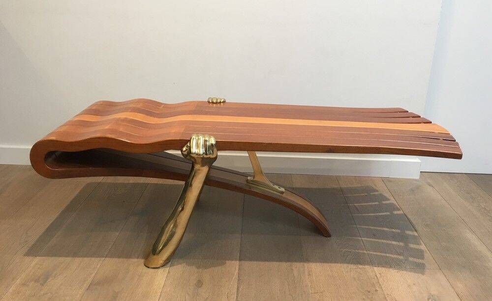 Unique coffee table made of a thick top