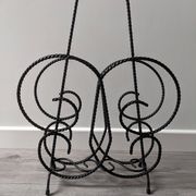 Vintage wrought iron magazine rack