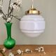 Vintage globe pendant light in white opaline