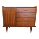 Scandinavian chest of drawers with 4 drawers and storage, circa 60's