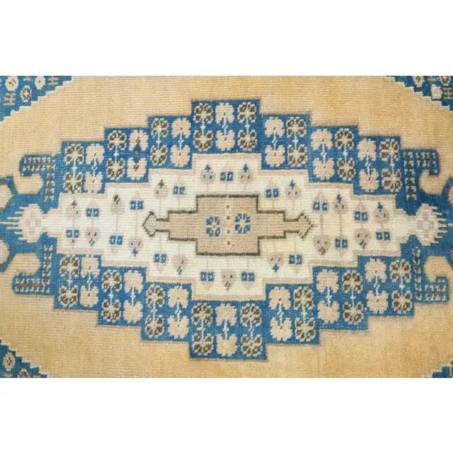 Vintage Turkish Oushak Handmade Wool Cotton Orange Area Rug 95x188