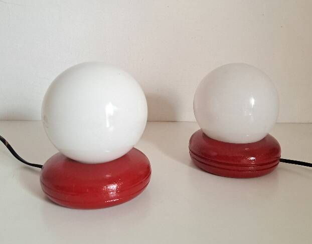 Pair of revisited bedside lamps