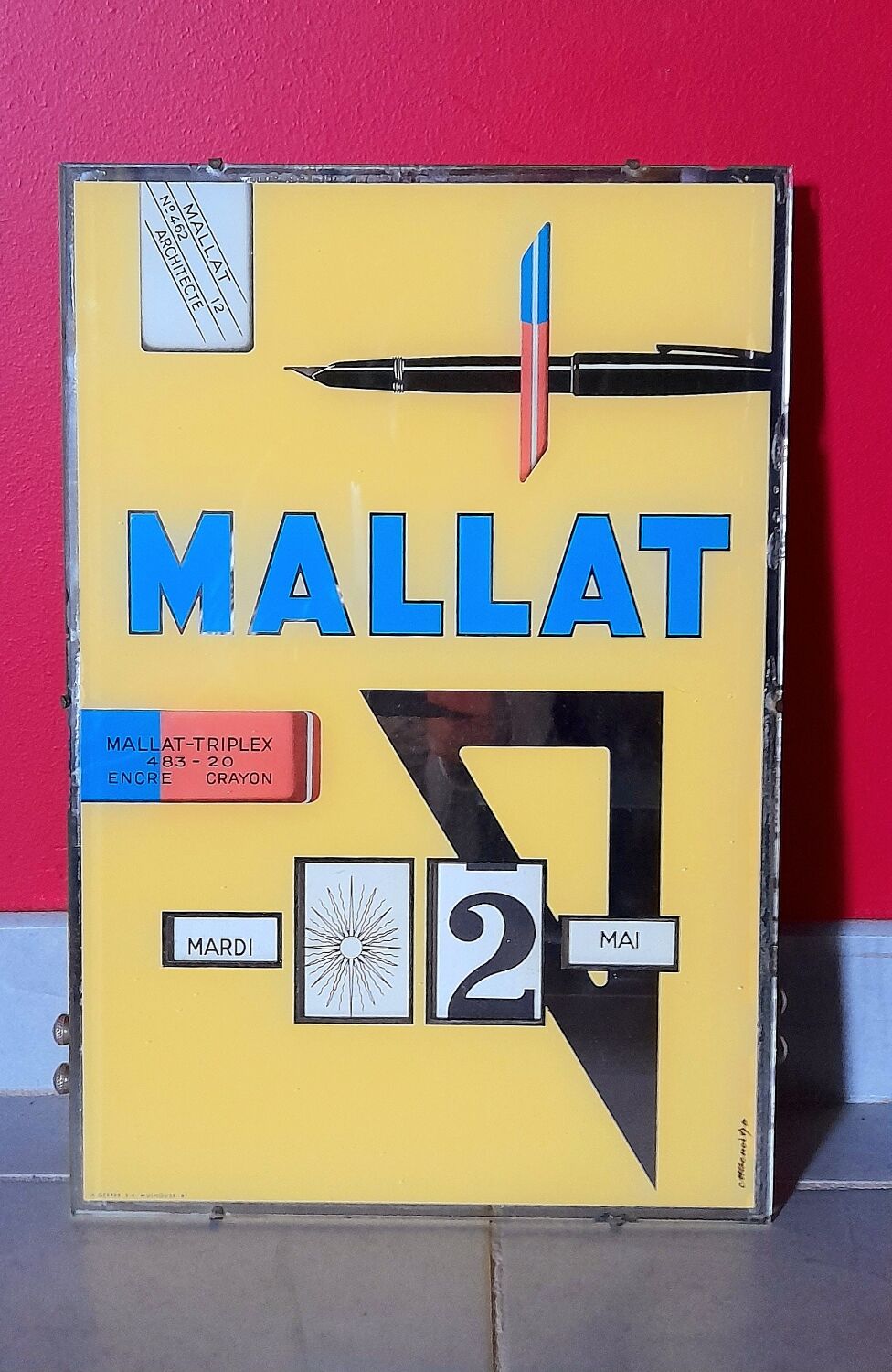 Calendrier perpétuel en vitrophanie 60s
