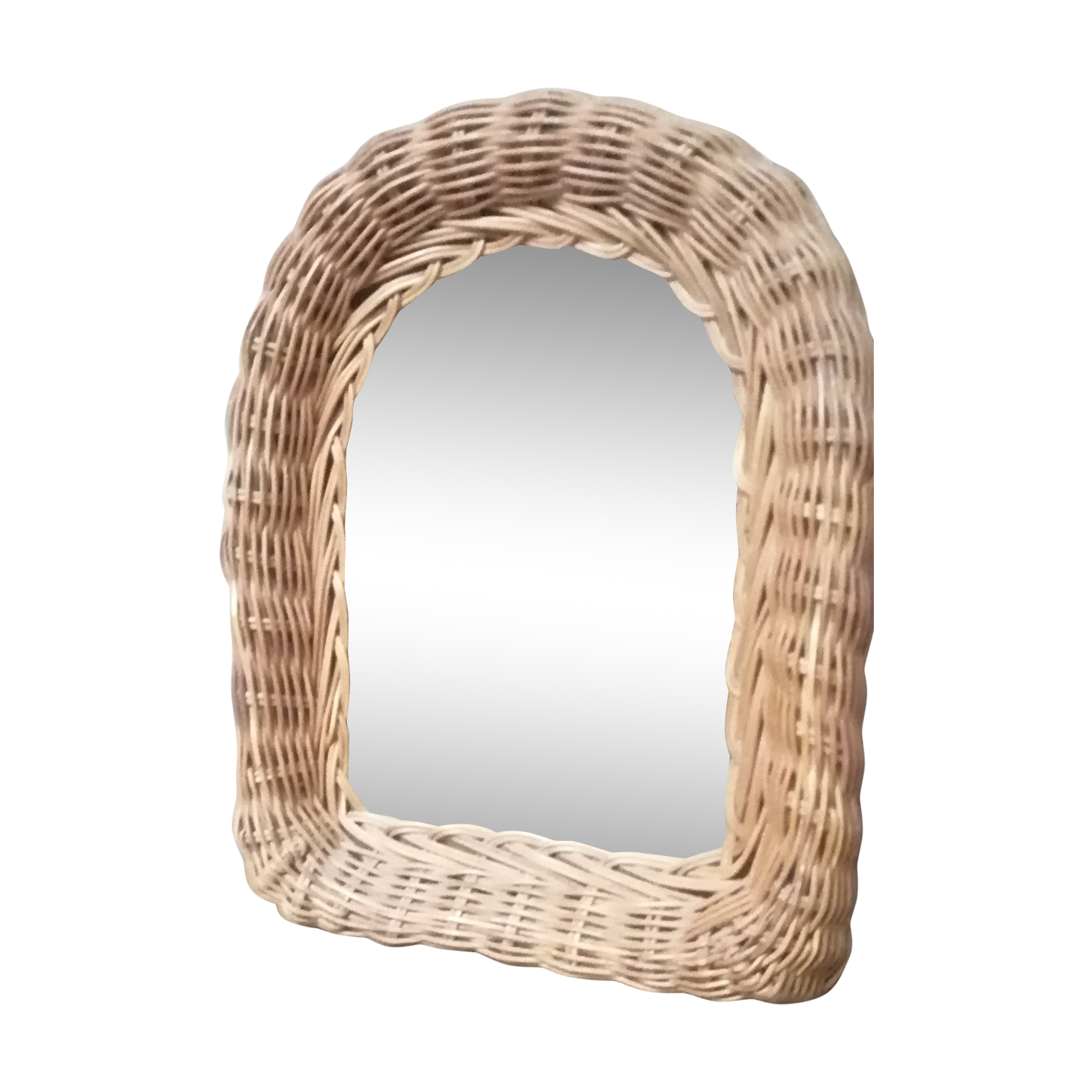 vintage rattan mirror