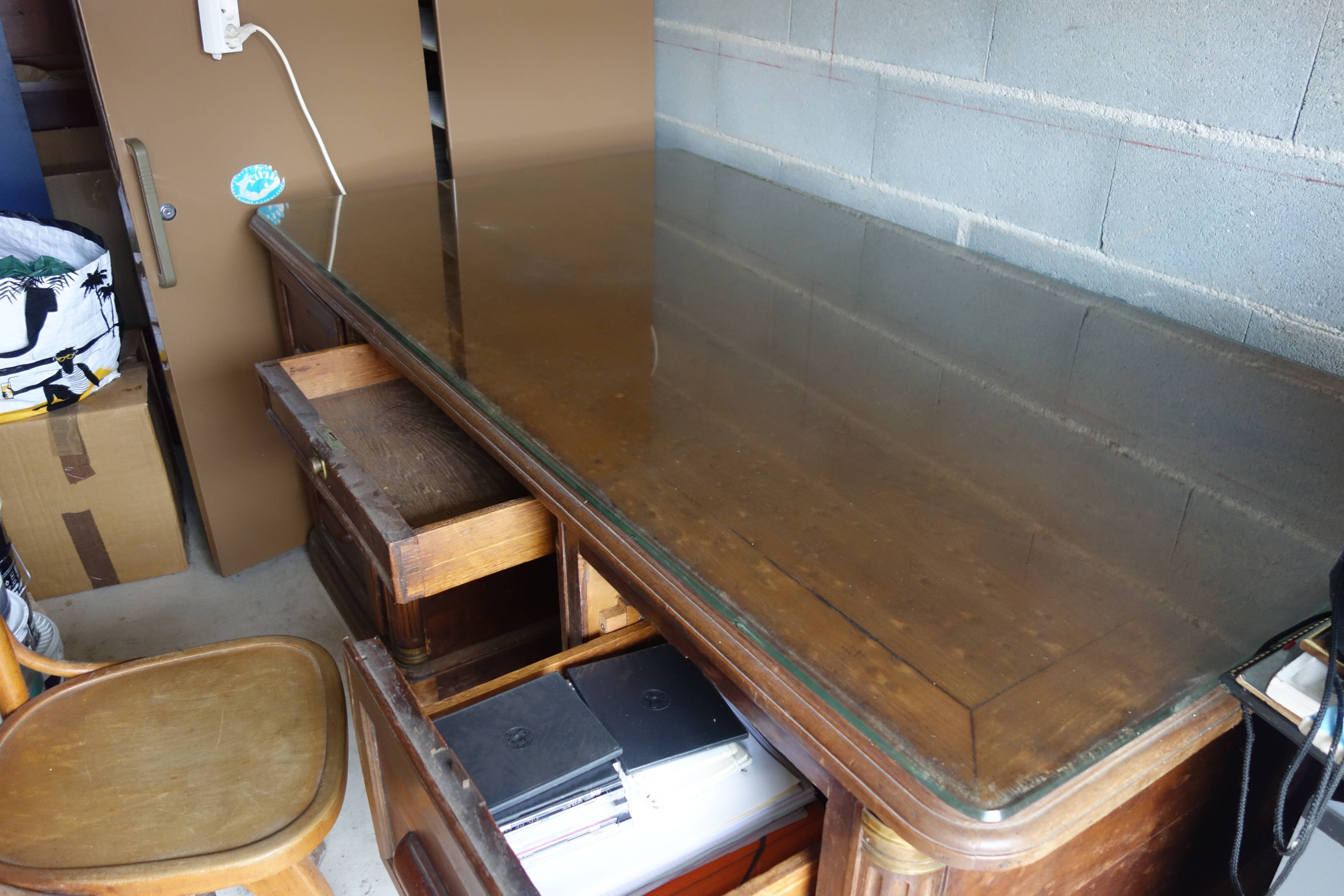 Solid wood notary desk and swivel American chair