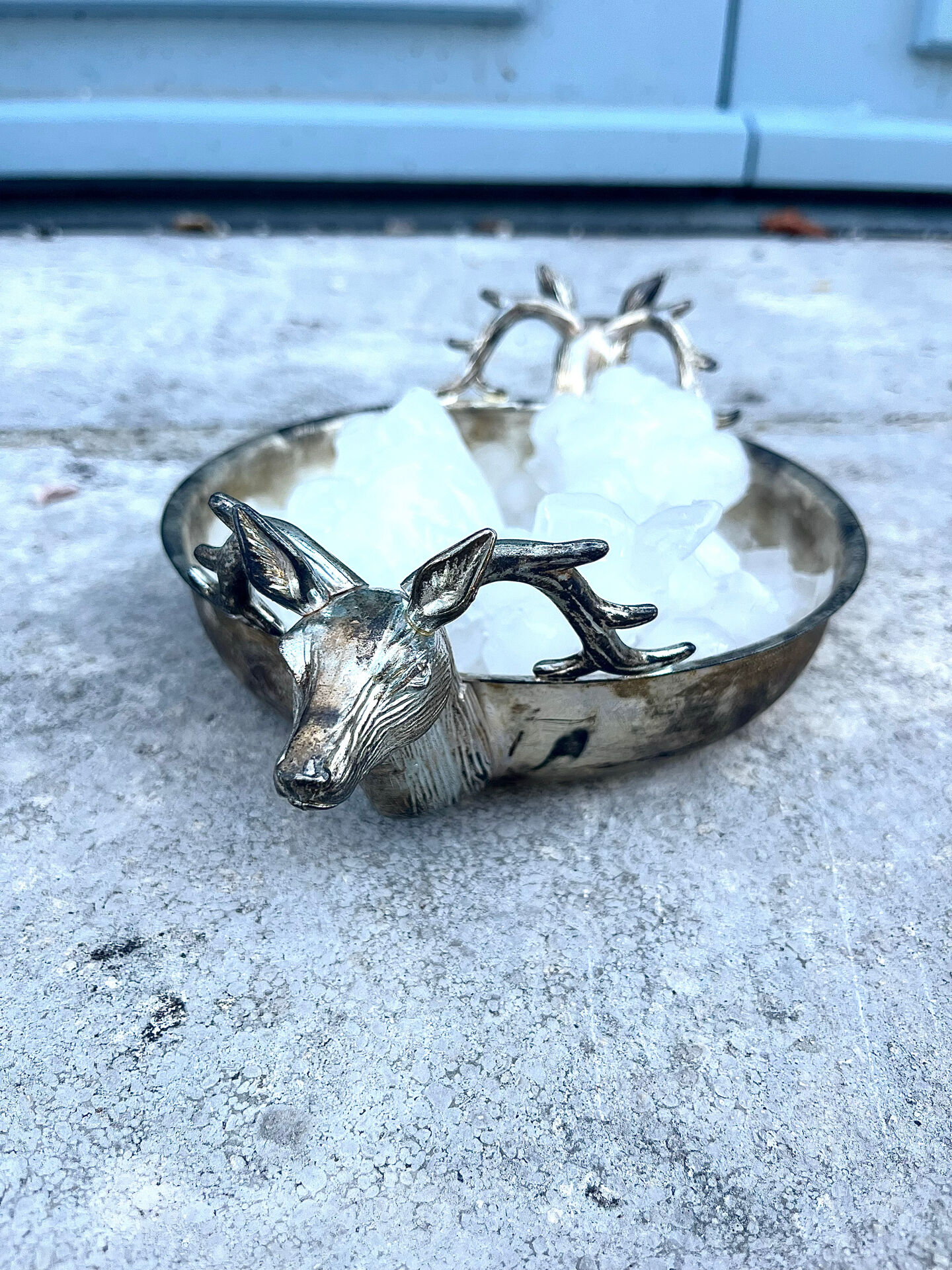 Stag Head Ice Dish Silver Plated Deer Barware