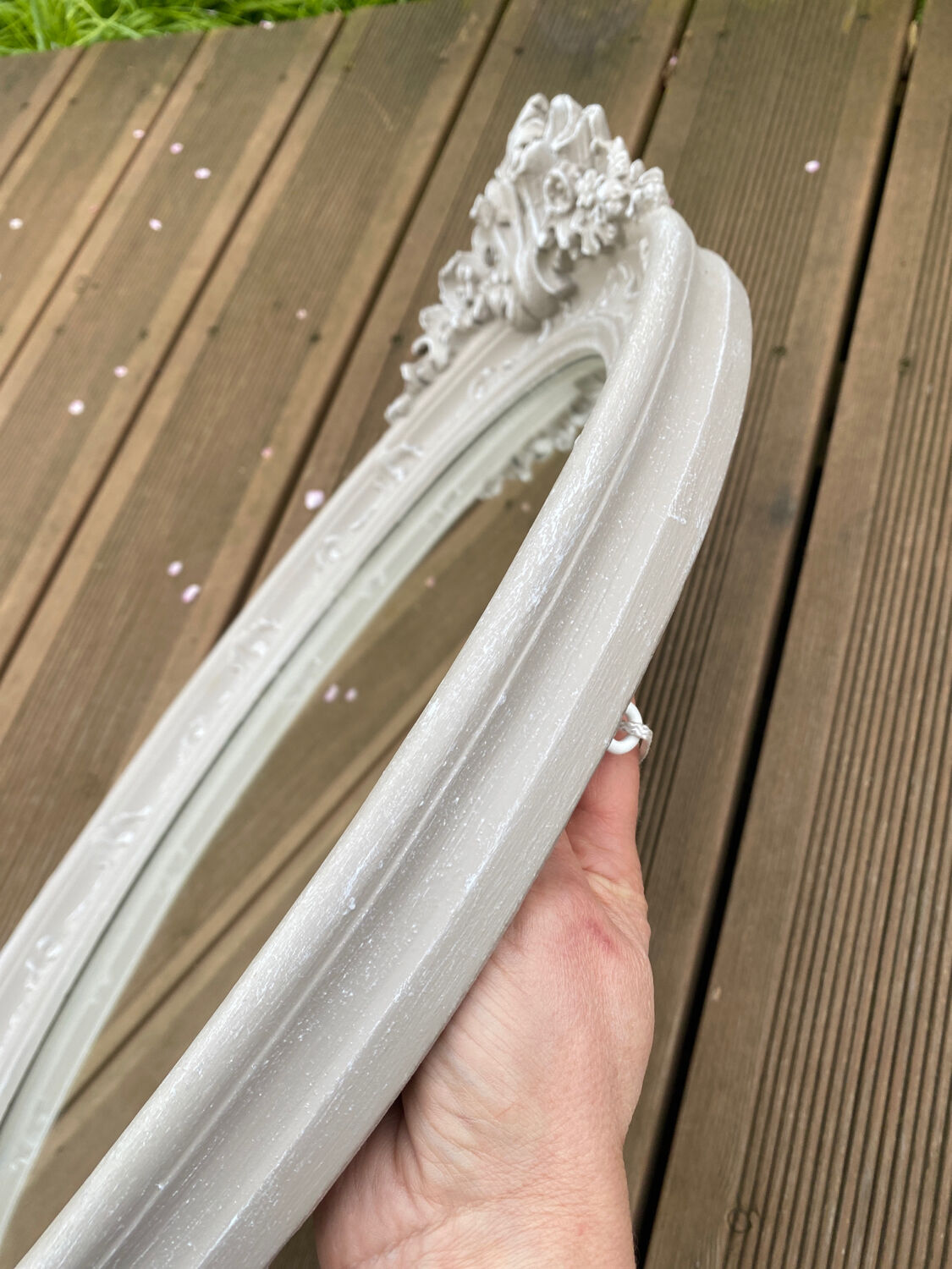 Old mirror patinated chic countryside