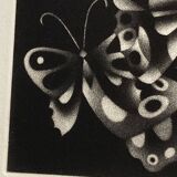 Mario avati (1921-2009), butterflies, black manner, 1970
