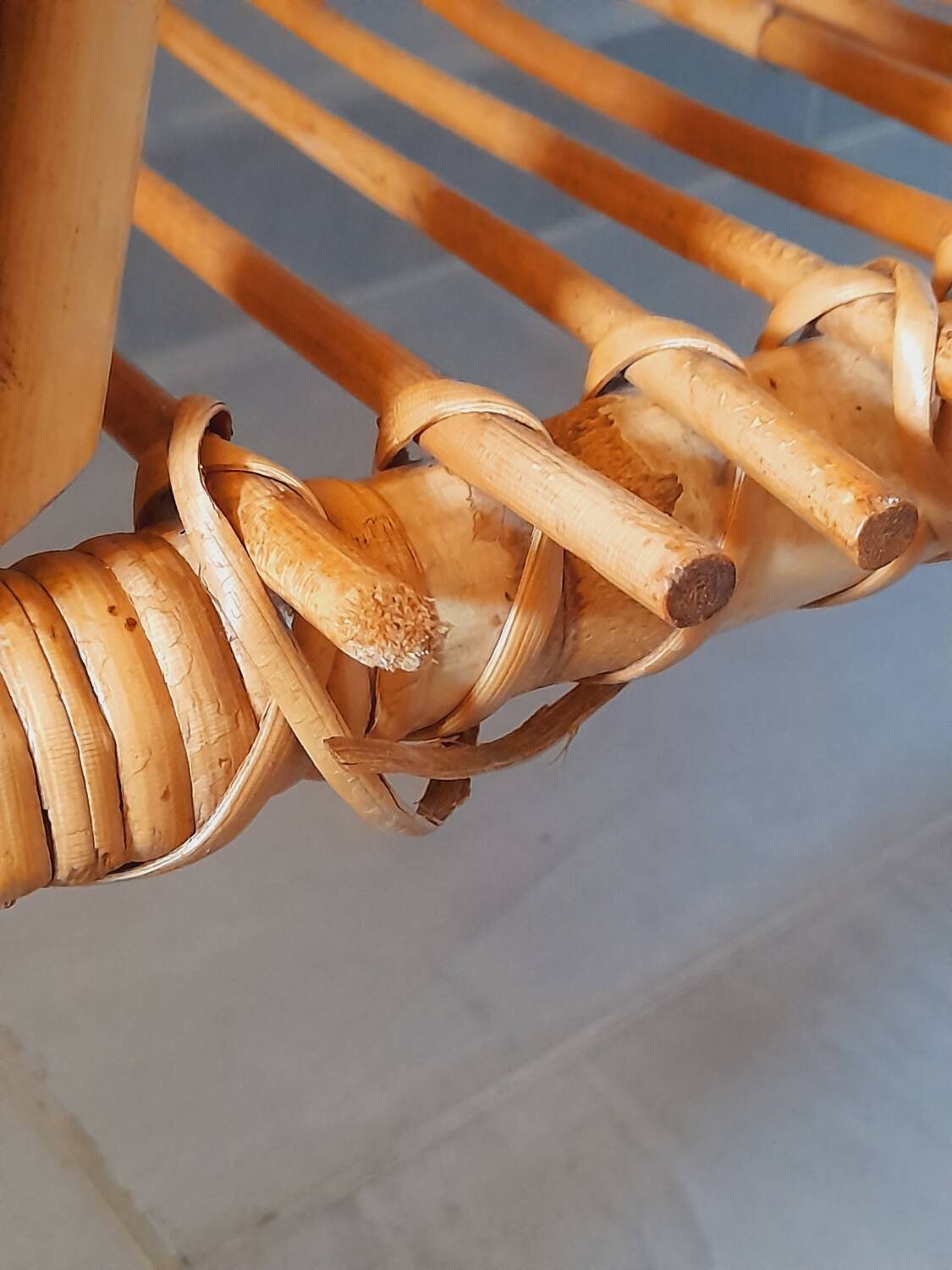 Rattan table, Audout Minet / Capron 1950