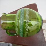 Green glass pitcher
