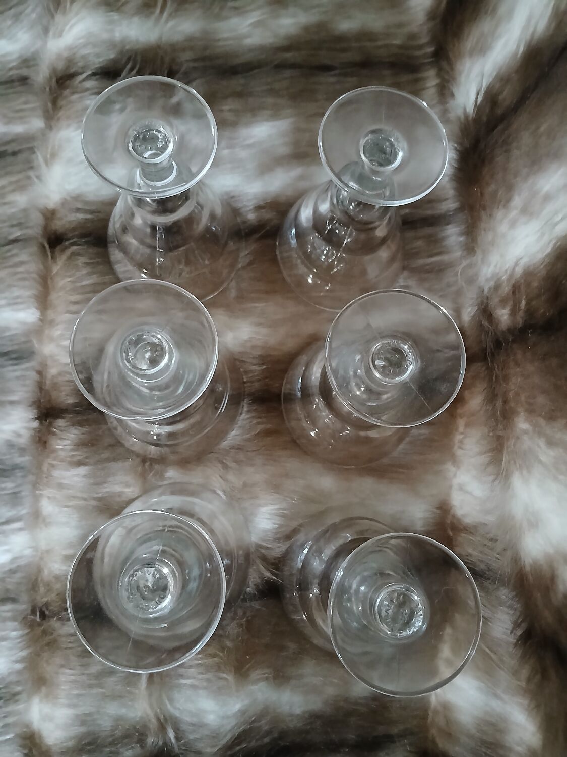 6 vintage Duralex stemmed glasses