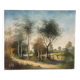 Path under the tall trees, oil on canvas signed
