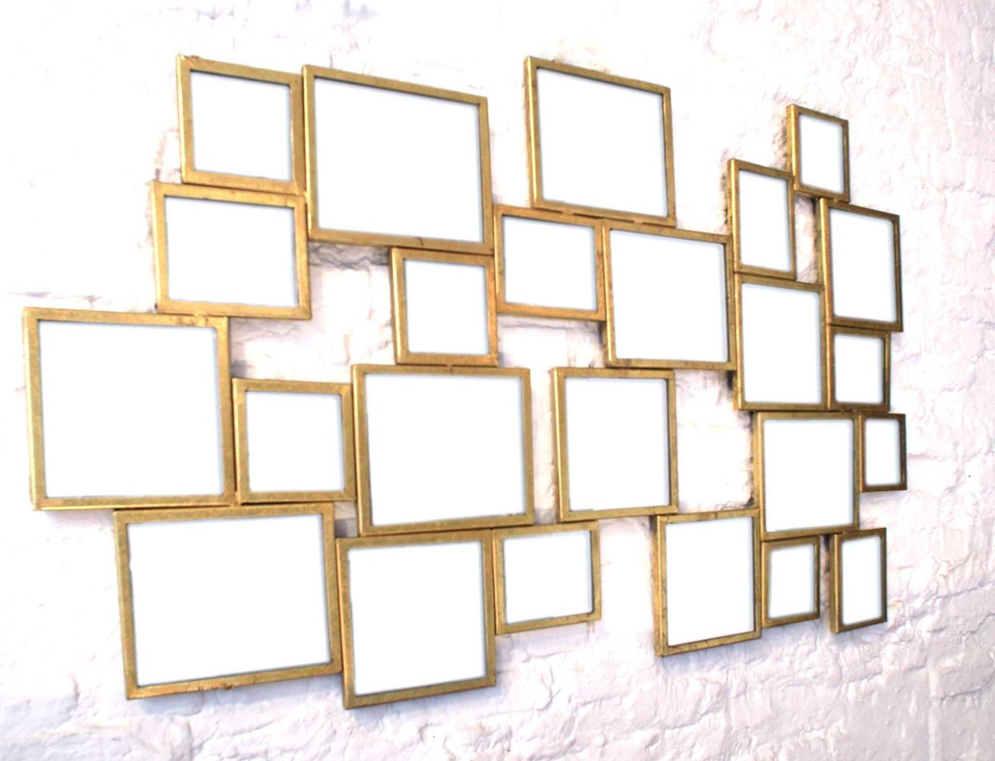 Mirror in gilded metal with leaf. in the taste of Marc du Plantier