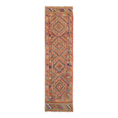 Turkish Handwoven Vintage Herki Kilim 97 cm x 317 cm