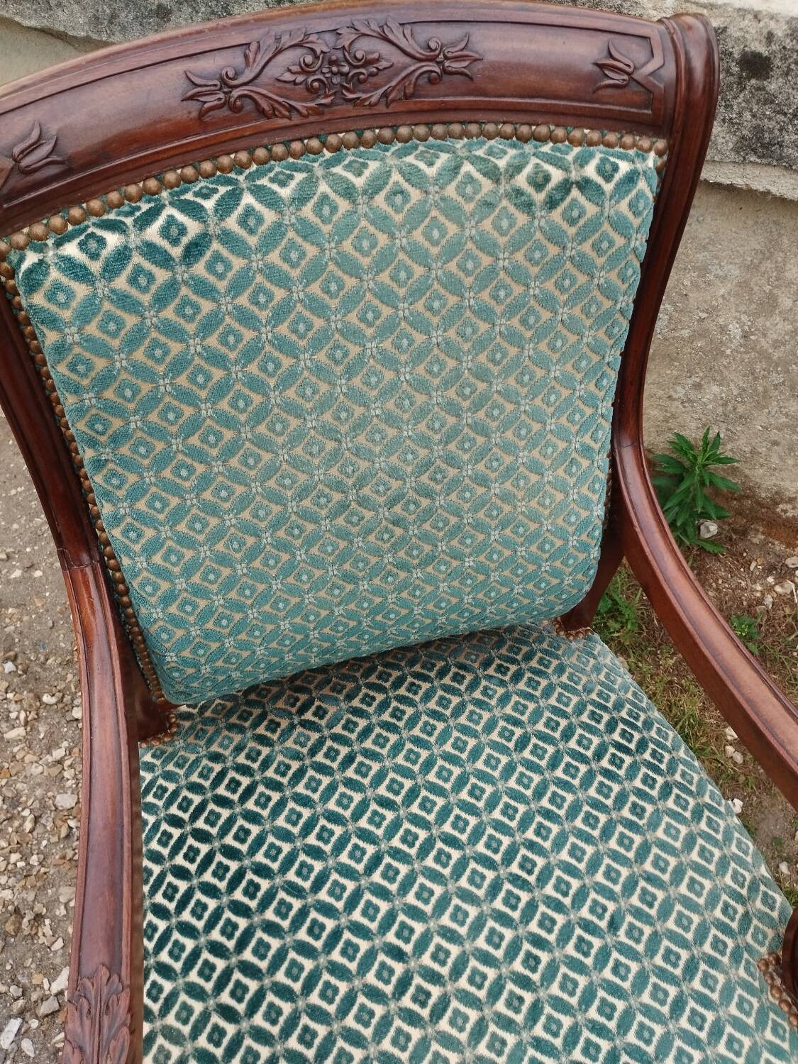 Pair of antique Louis XVI mahogany armchairs from the 19th century