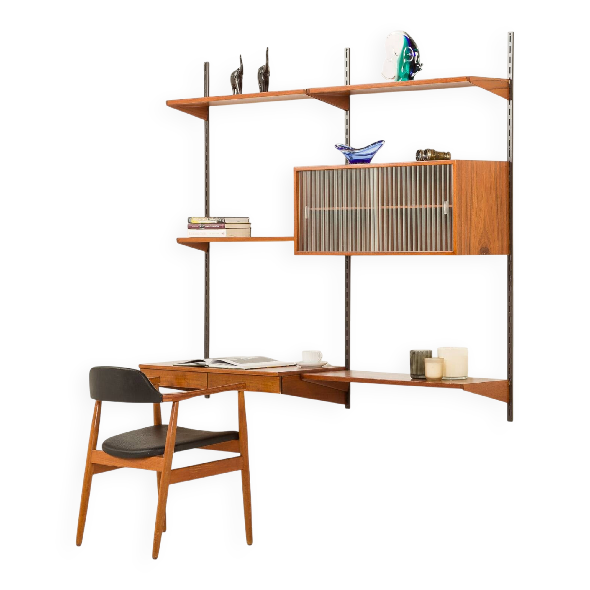 Kai Kristiansen shelving unit with a desk for FM Mobler, 1960s