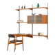 Kai Kristiansen shelving unit with a desk for FM Mobler, 1960s