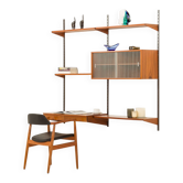 Kai Kristiansen shelving unit with a desk for FM Mobler, 1960s