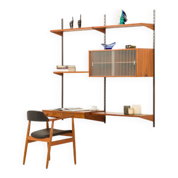 Kai Kristiansen shelving unit with a desk for FM Mobler, 1960s