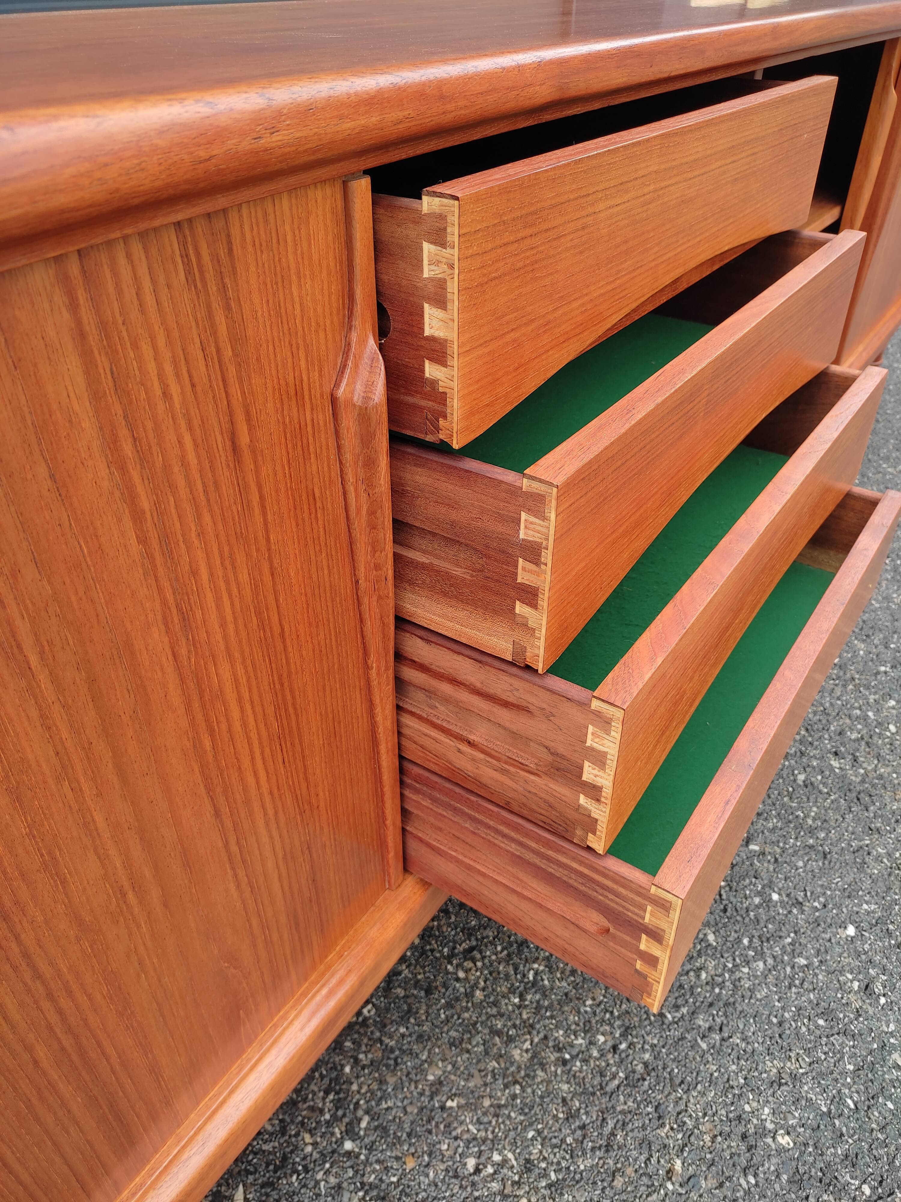 Scandinavian teak row by Axel Christensen for ACO Mobler