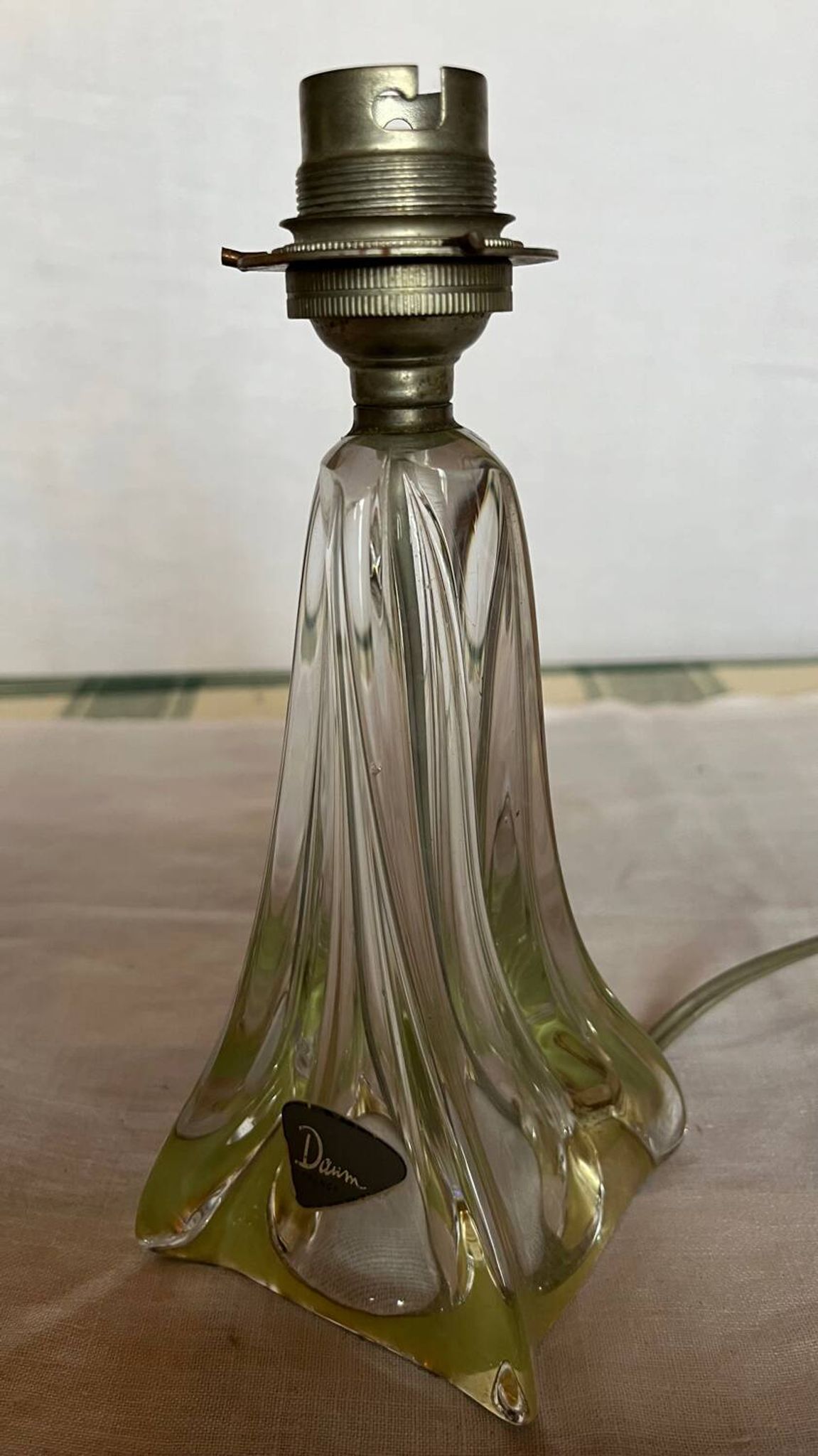 Pied de lampe cristal Daum vintage