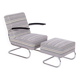 Set of Czech Bauhaus Armchair and Ottoman attributed to W. Gispen for Mücke-Melder, 1930s, Set of 2