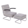 Set of Czech Bauhaus Armchair and Ottoman attributed to W. Gispen for Mücke-Melder, 1930s, Set of 2