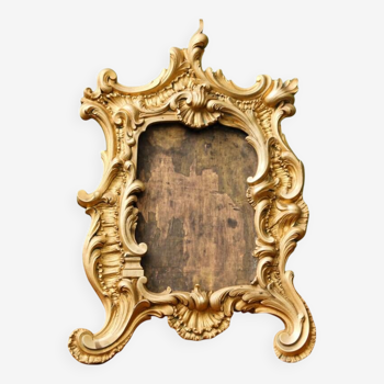 Rocaille frame in gilded bronze, Louis XV style