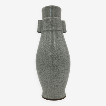 Gray vase HU shape cracked ceramic China