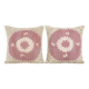 Set of 2 vintage embroidered cushion covers 58x64 cm