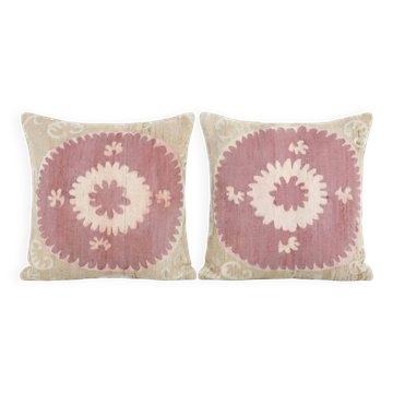 Set of 2 vintage embroidered cushion covers 58x64 cm