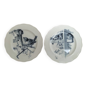 Duo of earthenware plates from the Canova service by BWM&Co.