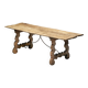 Rustic Folk Art Trestle Table, Spain, 19th Century