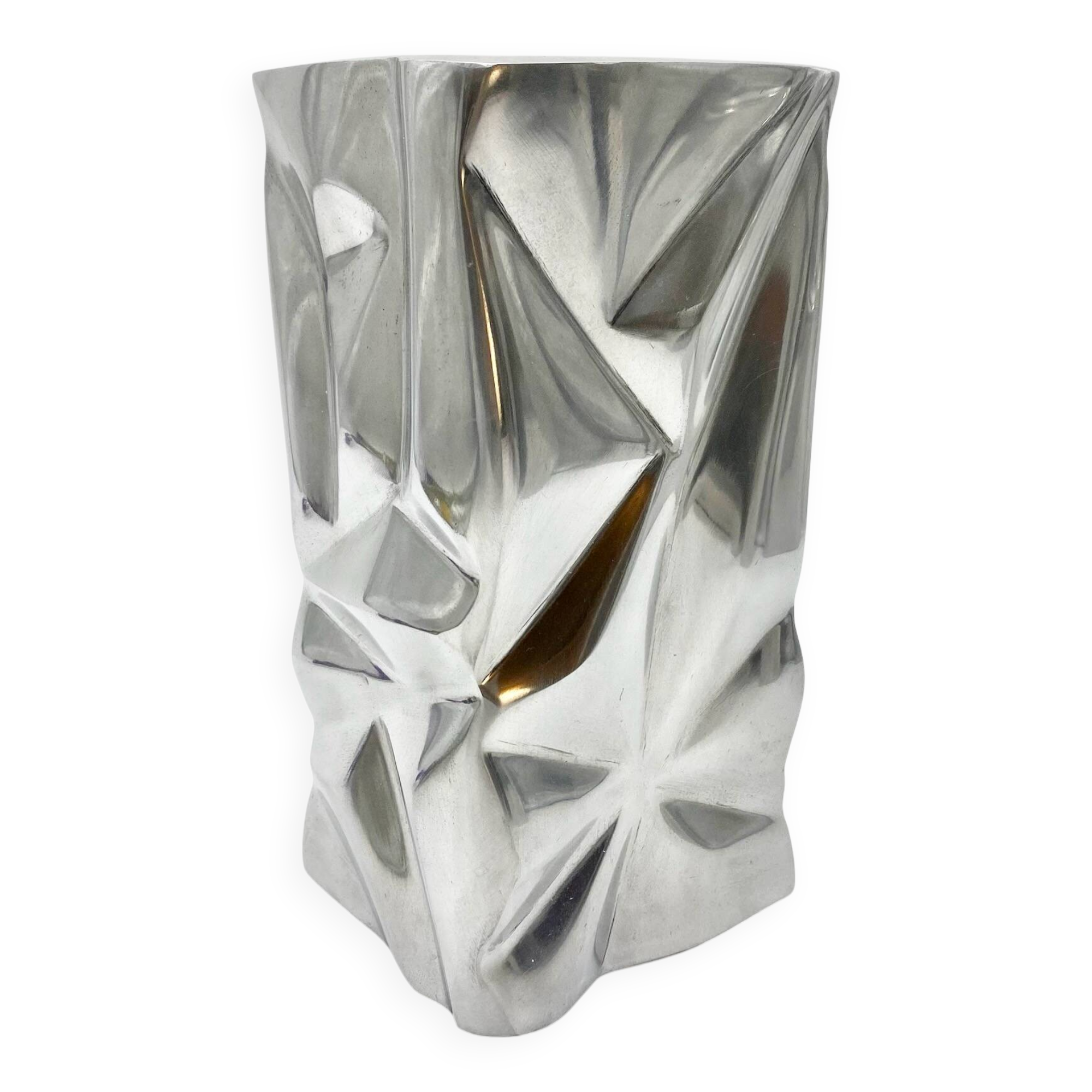 Crumpled vase / cast aluminum – 1970s