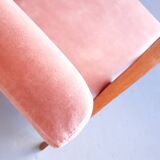 Mid Century Easy Chair Model B 310 Var in Coral Velvet