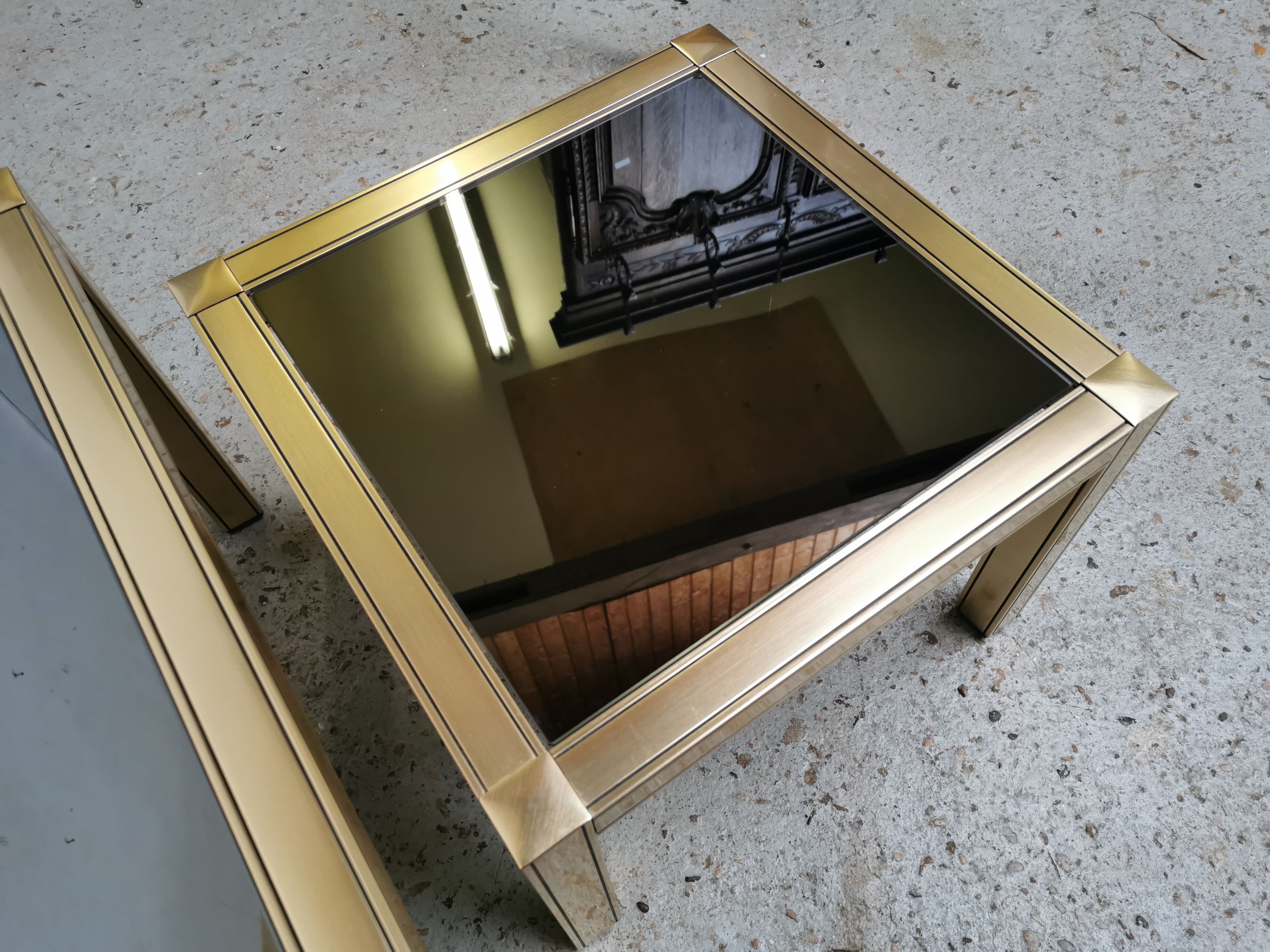 Tables gigognes laiton doré vintage 1970