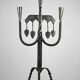 Hand-Forged Wrought Iron Brutalist Candelabra, Scandinavia — circa 1960s/1970s