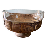 Compote dish / Antique Louis XVI centrepiece in spelter and glass – Early 20th century
