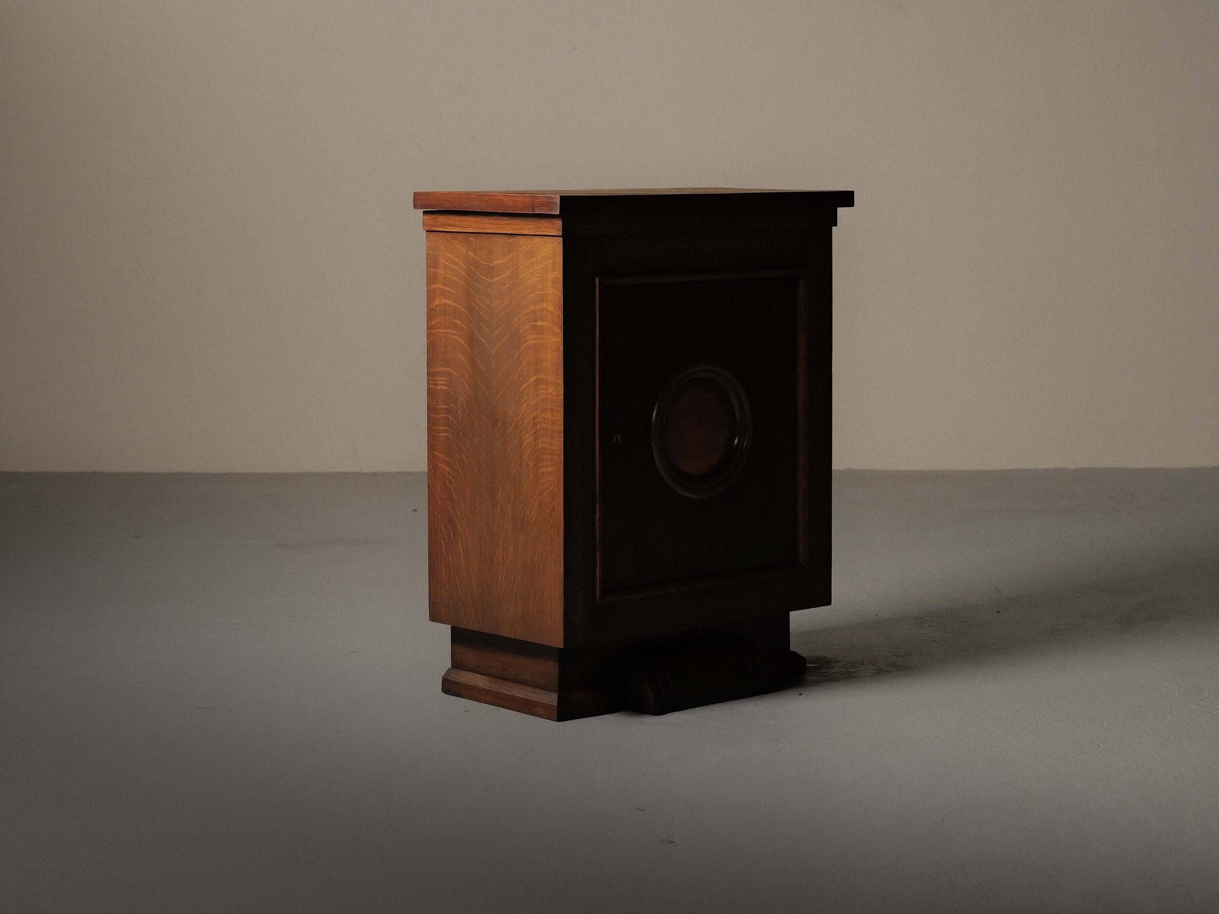 Modernist oak and leather furniture – France, circa 1940