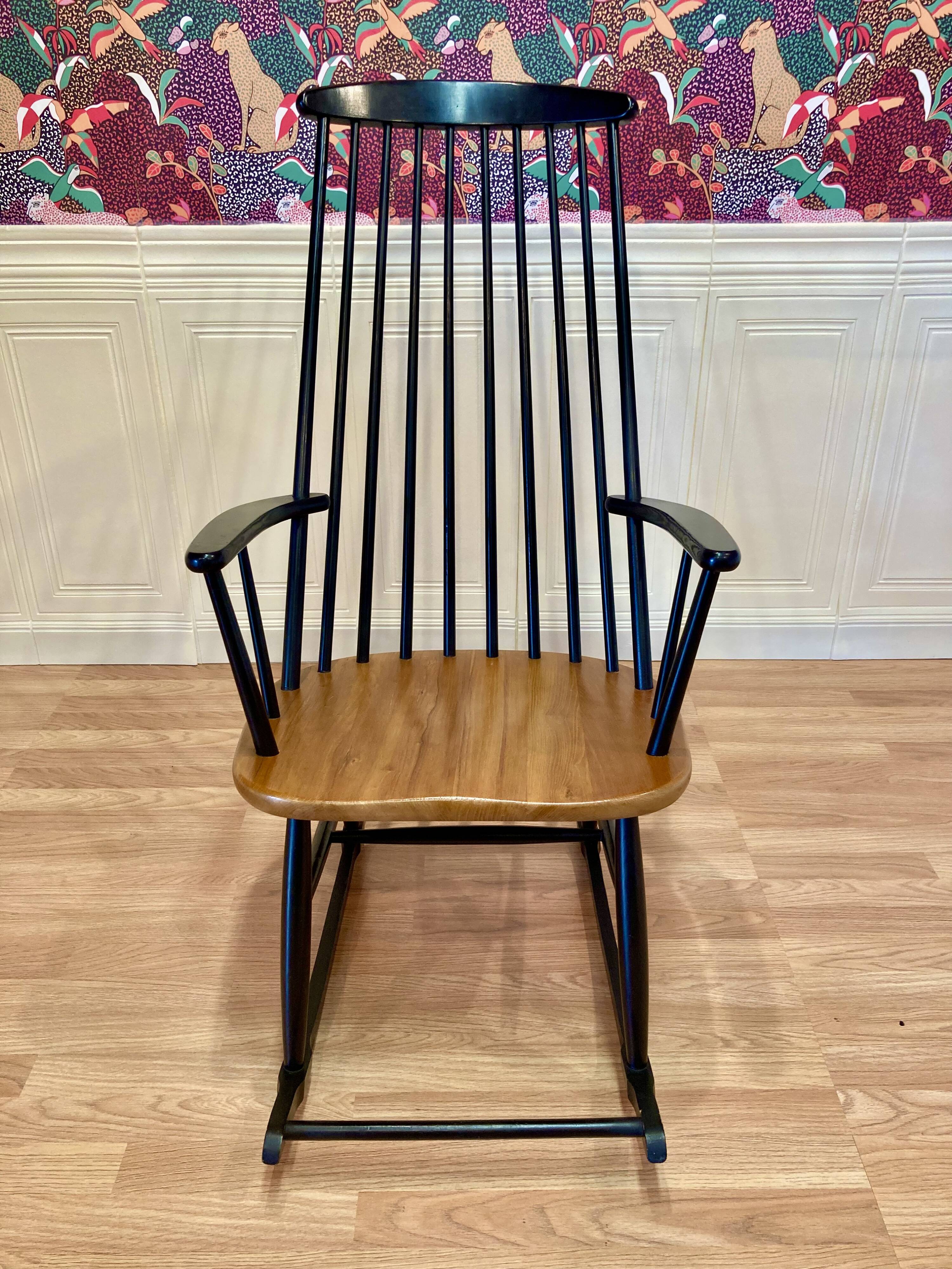 Fauteuil rocking chair design scandinave 1950 "Ilmari Tapiovaara".