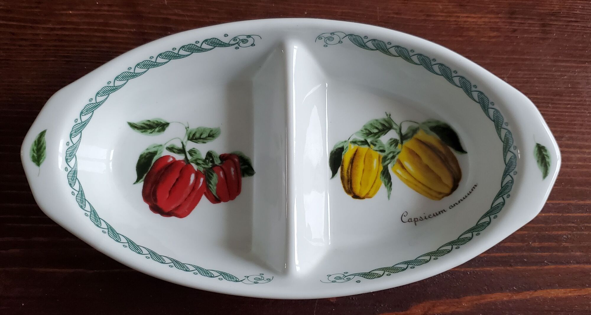Raviers dish aperitif double porcelain The terrine Botaniche vegetable decoration
