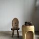 End of sofa, stool or monoxyl side table in solid suar