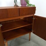 Teak fineer kastje met lades, nr. 2