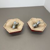 Set of Two SPACE AGE Ceramic Fat Lava Wall Lights by Hustadt Lights Germany