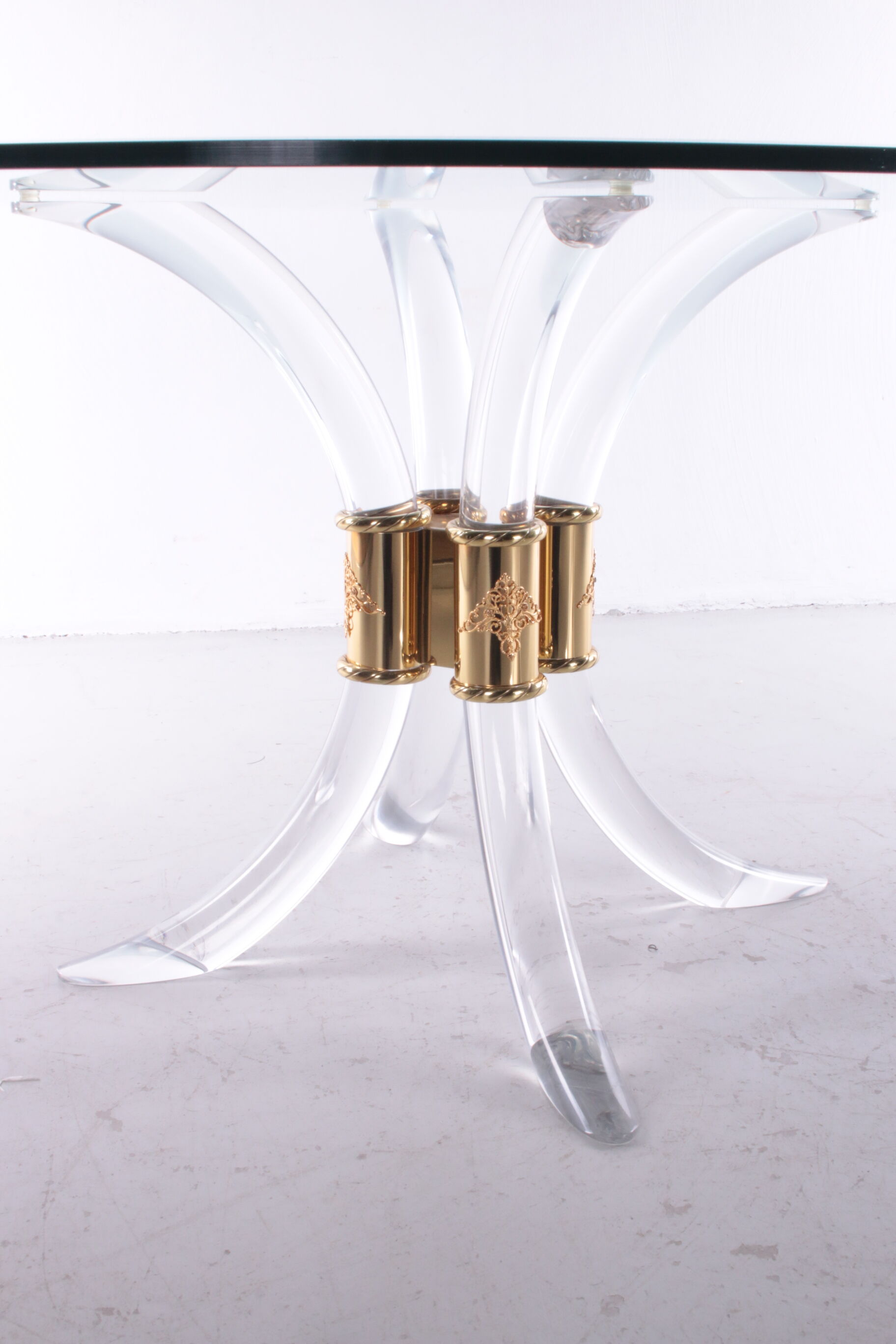 Hollywood regency coffee table with plexiglas side table, 1970 italy