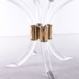 Hollywood regency coffee table with plexiglas side table, 1970 italy