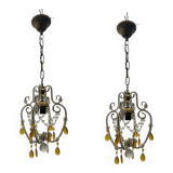 Glass Beaded Petit Crystal Chandeliers Set of 2