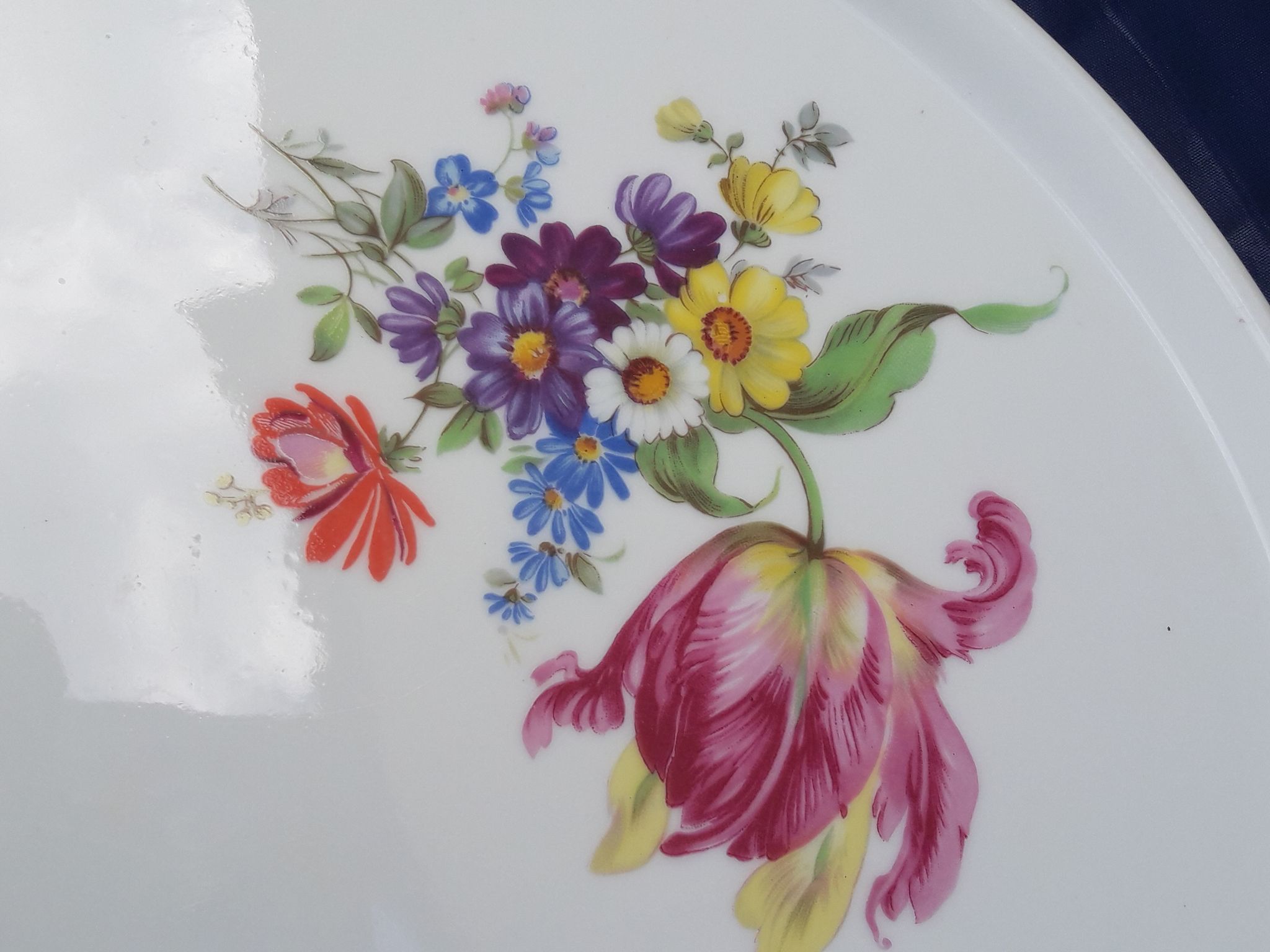 Plat à tarte en porcelaine de Chauvigny Diam 31 cm