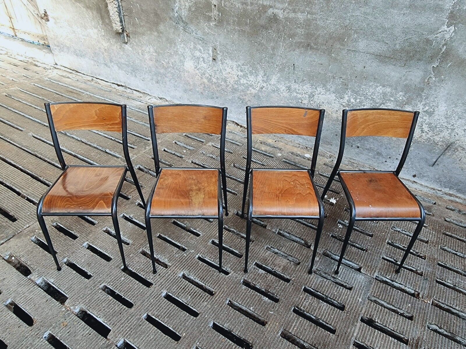 Vintage chairs school chairs 4x Mullca